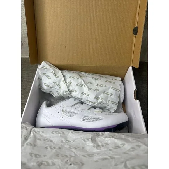 Louis Garneau Womens Size 10 X-Comfort Zone Cycling Shoes White Purple w/ Straps - Picture 7 of 7